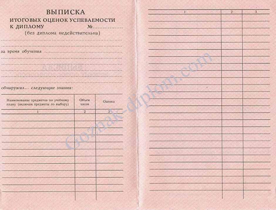 Диплом училища Россия 1996-2006
