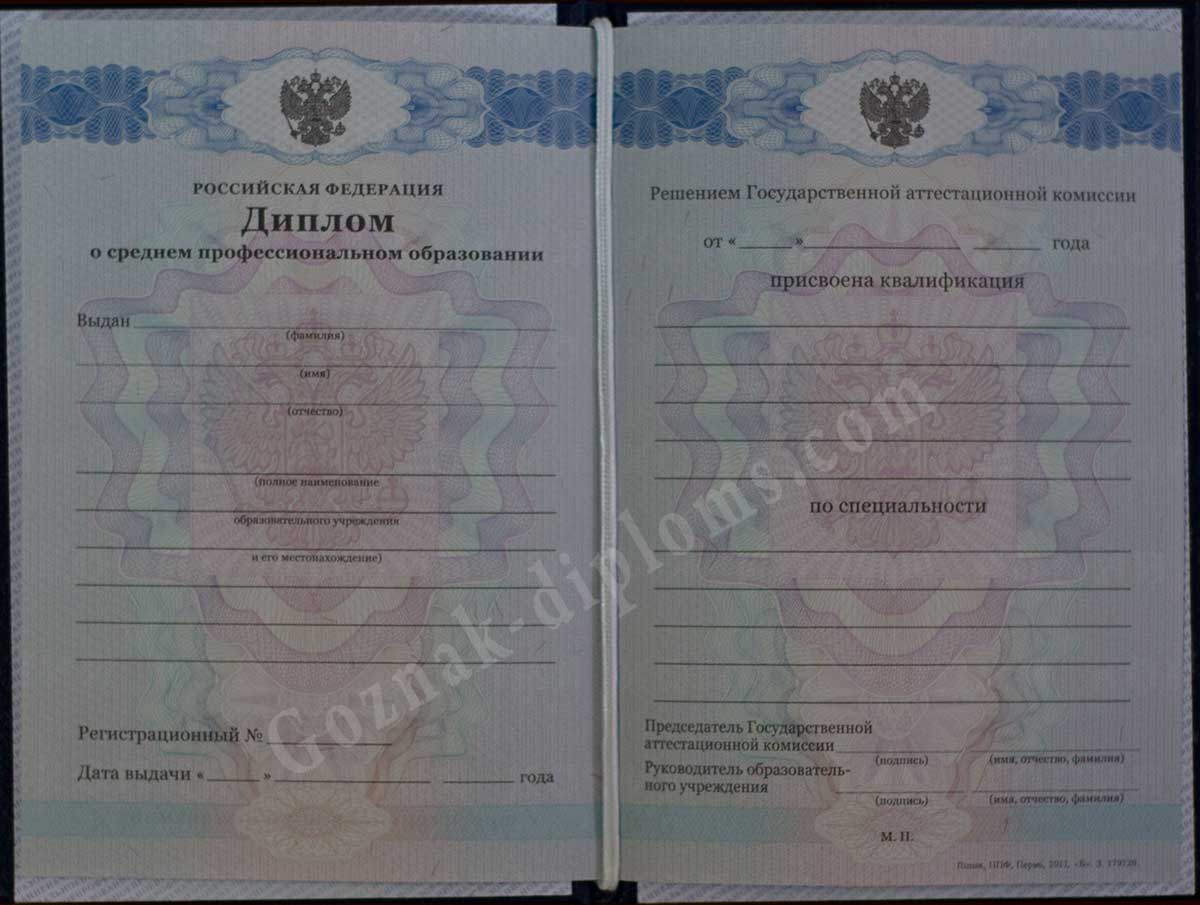 Диплом техникума или колледжа 2011-2013